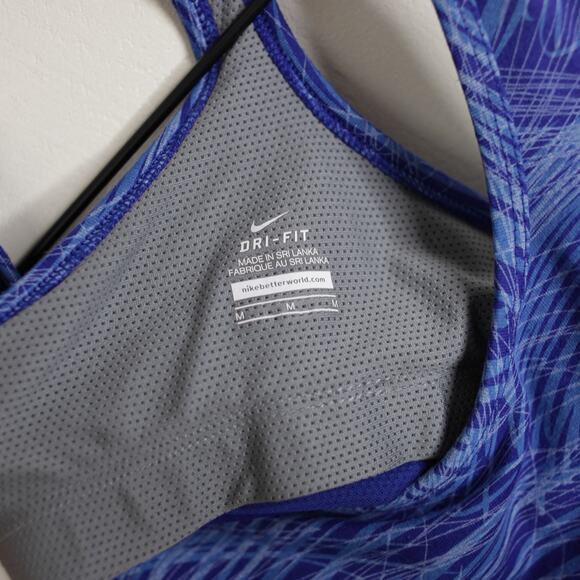 Nike Dri-fit Blue Paint Line Design Racerback Tank Medium - Picture 5 of 6